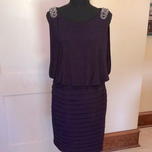 Dress Barn gorgeous dress in plum purple. Ptp 23” size 8